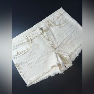 REWASH Tan & White Stone Washed/Tie Dye Shorts Size 15 Juniors (32 Women) NWOT